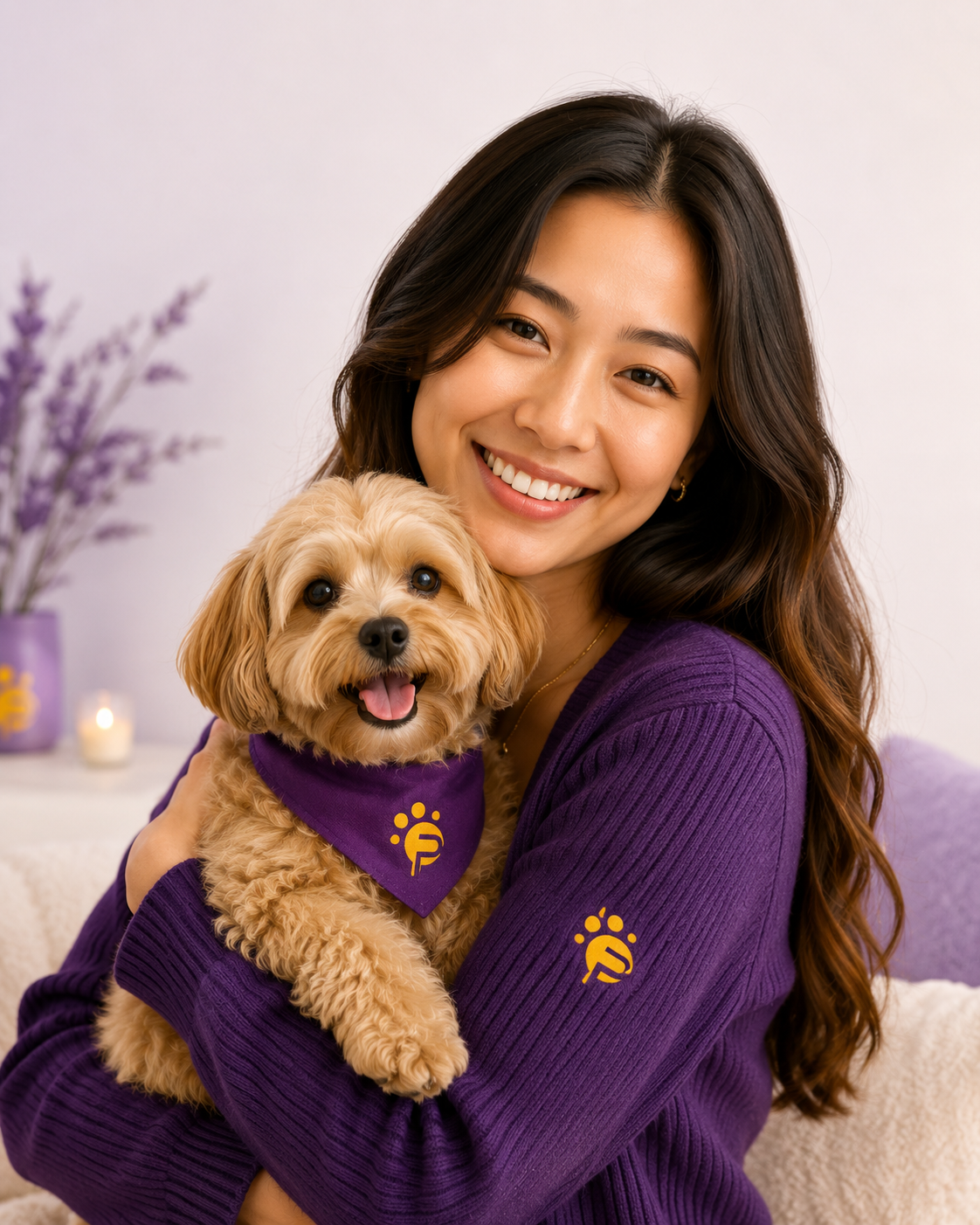 Pet owner with dog